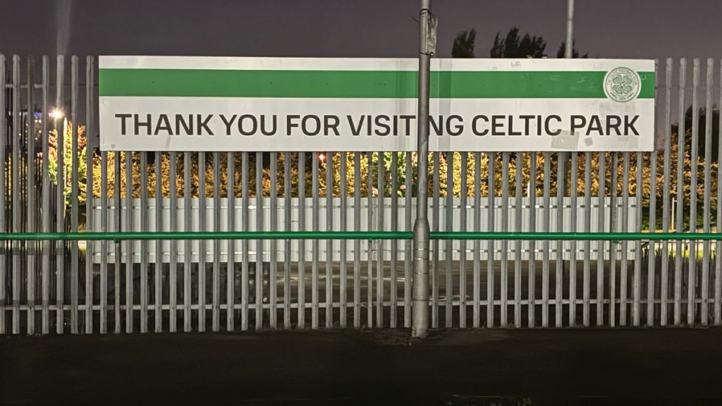 leaving celtic park sign